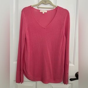 Etcétera medium coral/pink lightweight long sleeved pullover sweater.